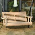 thumbnail image 2 of Outsunny 2 Seater Porch Swing Wooden Patio Swing Chair Seat, Natural, 2 of 10