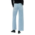 thumbnail image 6 of Mid-Low Rise Baggy Jeans Wide Leg for Women Distressed Pants Stretchy Bottom Lady Basic Comfortable Denim (US, Numeric, 27, Regular, Regular, Mid Low-Light Blue), 6 of 31