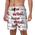 thumbnail image 1 of Balery Retro Train Bañador para hombre, shorts de playa de secado rápido con entrepierna y forro de compresión-XX-Large, 1 of 6