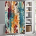 thumbnail image 3 of Bohemian Style Fabric Shower Curtain Abstract Watercolor Washable Shower Curtains for Bathroom, Waterproof Bath Curtain with Hooks Home Decor 36x72in, 3 of 8