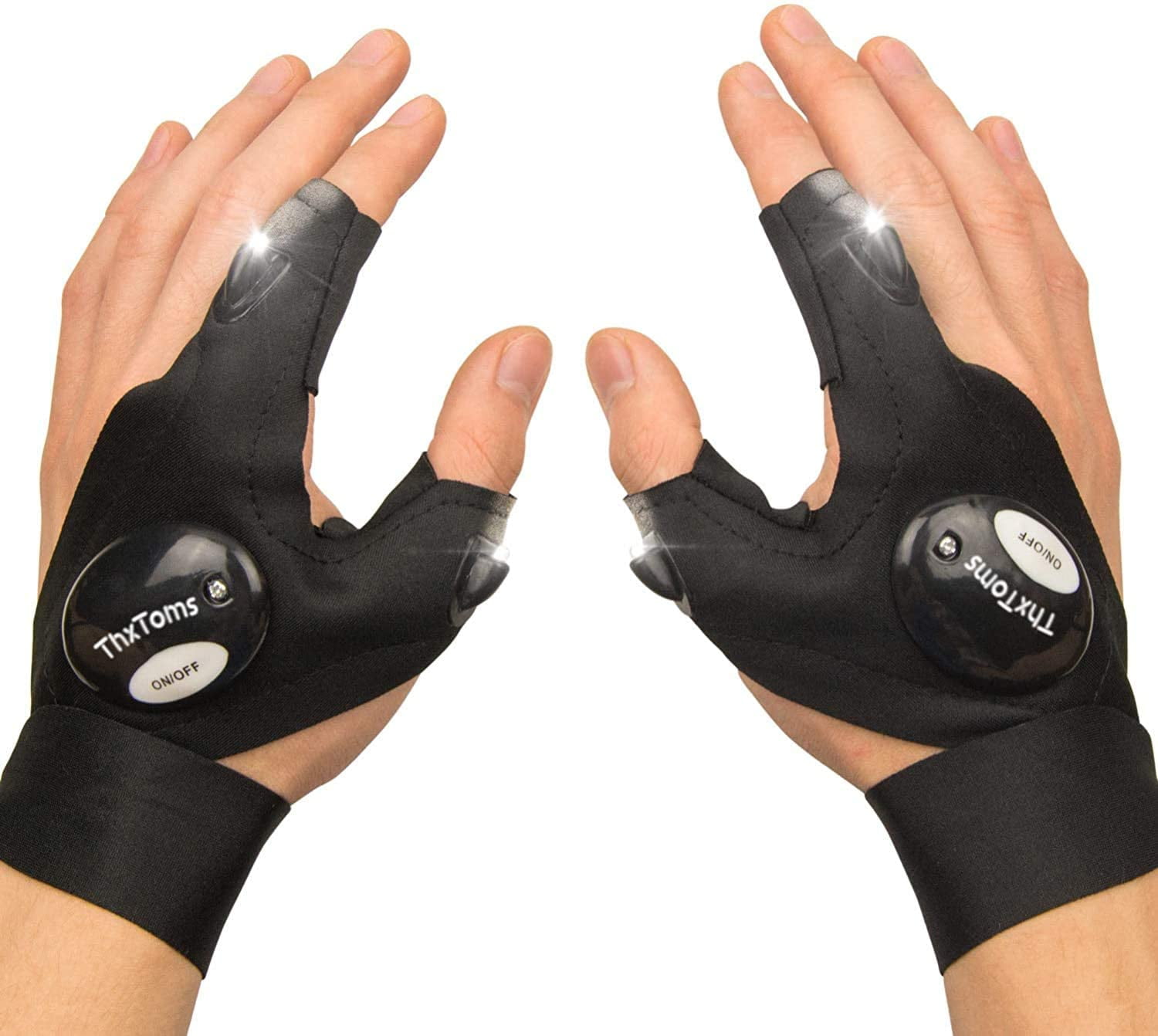 1 Pair LED Flashlights Gloves For Men Women Tool Gadgets Handyman Fishing Repair 