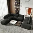 thumbnail image 6 of 175" Oversized Boneless Couch for Living Room, Neche Modern Modular Sectional, Convertible, U Shaped, Deep Seat, Big Comfy Sofa Set with Ottoman,Black, 6 of 11