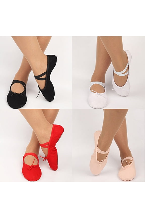 ZEUSD Kid Adult Canvas Soft Ballet Dance Shoes Pointe Dancing Gymnastics Slippers