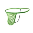 thumbnail image 2 of USNSM Men's Sexy Solid Color Big Mesh Transparent G String Thong Fishnet Low Waist Underwear Lingerie Briefs Green S, 2 of 3
