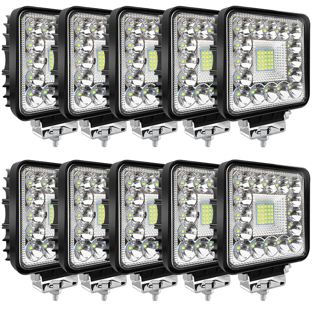 Luces LED de trabajo San-Young para tractor de 4 pulgadas, 120 W, 10000 lm, 12 V/24 V