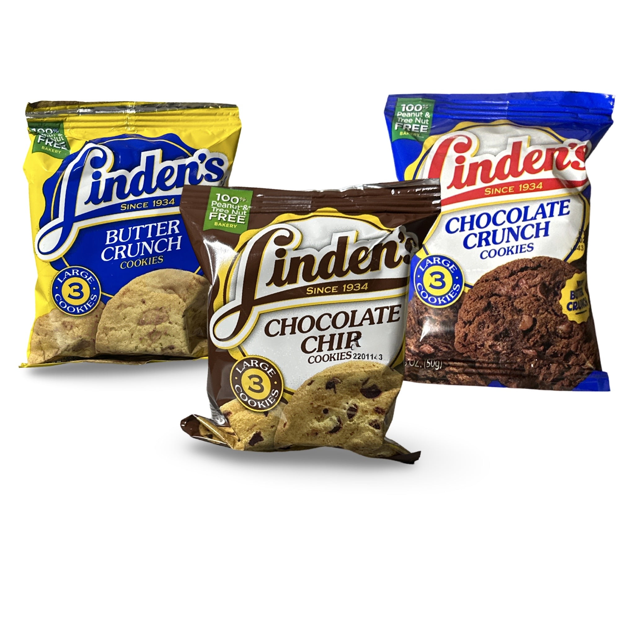 Linden's Chocolate Crunch Cookies, 3 Cookies Per Bag | 12 Pack