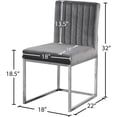 thumbnail image 7 of Meridian Furniture Contemporary Giselle Velvet Dining Chair in Gray (Set of 2), 7 of 7