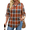 Multicolor GW334, variant on Zeagoo Womens Plus Size Long Sleeve Tops V Neck Plaid Roll Up Shirts Basic Casual Work Blouses