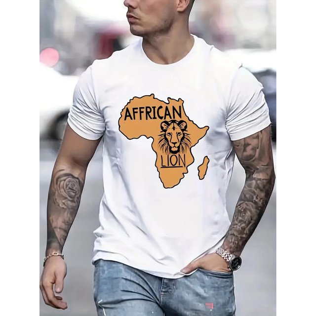 Men's Fashionable Round-Neck T-Shirt with Fun English Print - Casual, Breathable Polyester, Machine Washable - Perfect for Spring & Summer, Casual Sporty Tee, Summer Gifts