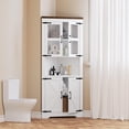 thumbnail image 1 of Armoire d'Angle Haute Style Ferme de 67 Pouces avec Portes de Grange et Tablettes Ajustables, 1 of 2