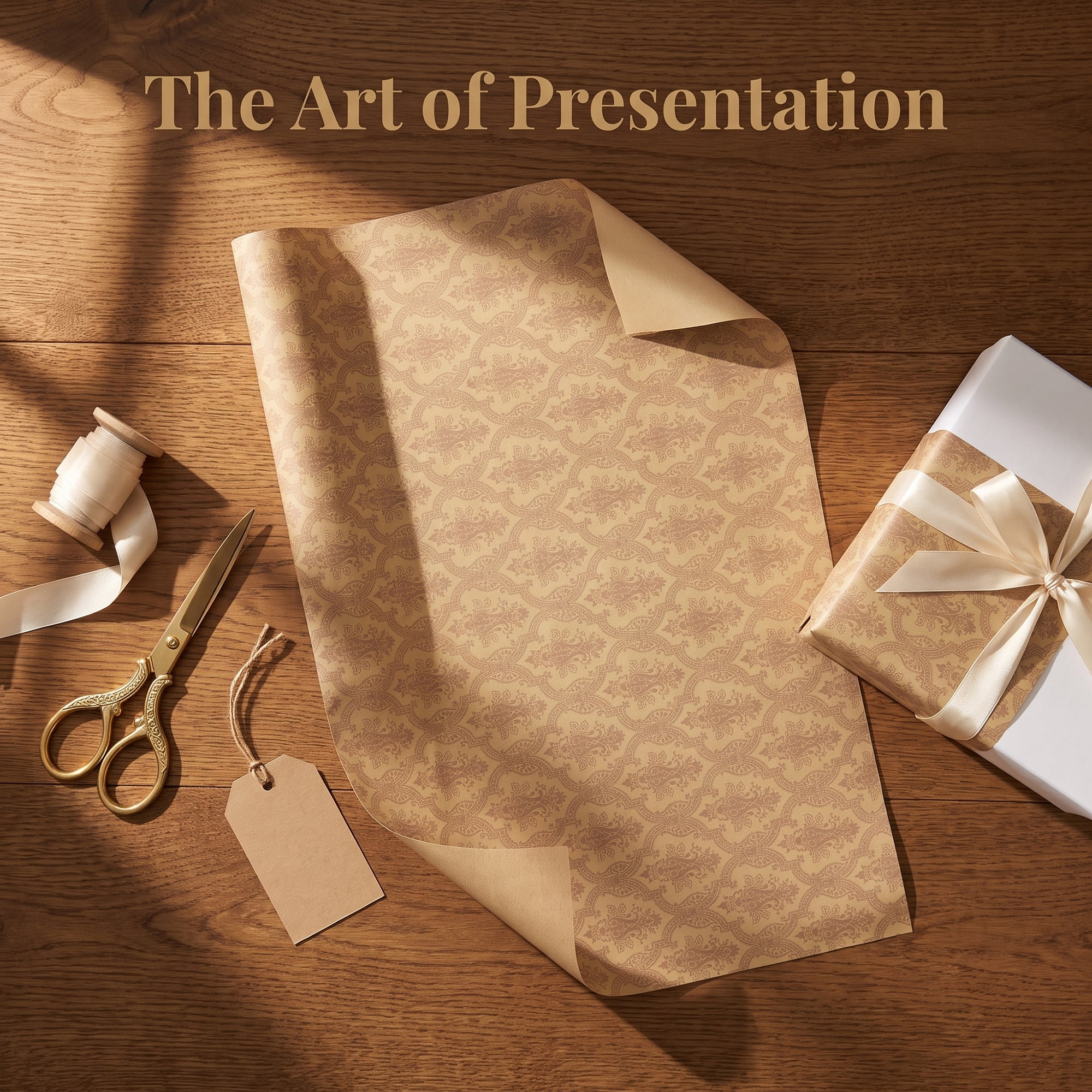 Unique Bargains Wrapping Paper Matte for Elegant Gift Wrap Presentation Khaki 39.4"x 27.6"