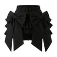 thumbnail image 3 of DJDLJWCJ Toddler Girls School Uniform Skirt 2-10 Bow Elastic Waist Comfortable A Line Summer Skirt Stretch Soft Layered Skirt Black Size 3T, 3 of 11