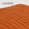 thumbnail image 2 of Topfinel Spring/Summer Wide Side Pillowcase with Stripe Splicing, Super Soft Corduroy Sofa Pillowcase Decorative Textured Pillow, Boho Sham Square Cushion Covers, Burnt Orange, 18x18 inch, Set of 2, 2 of 10