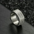thumbnail image 3 of 9.5mm Silver/Gold/Black Matte Band Men's Gift Titanium Steel Square Ring Sz 7-12, 3 of 9