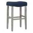 thumbnail image 2 of WestinTrends Lenox 29" upholstered nail head bar stool, Antique Gray/Navy Blue, 2 of 9