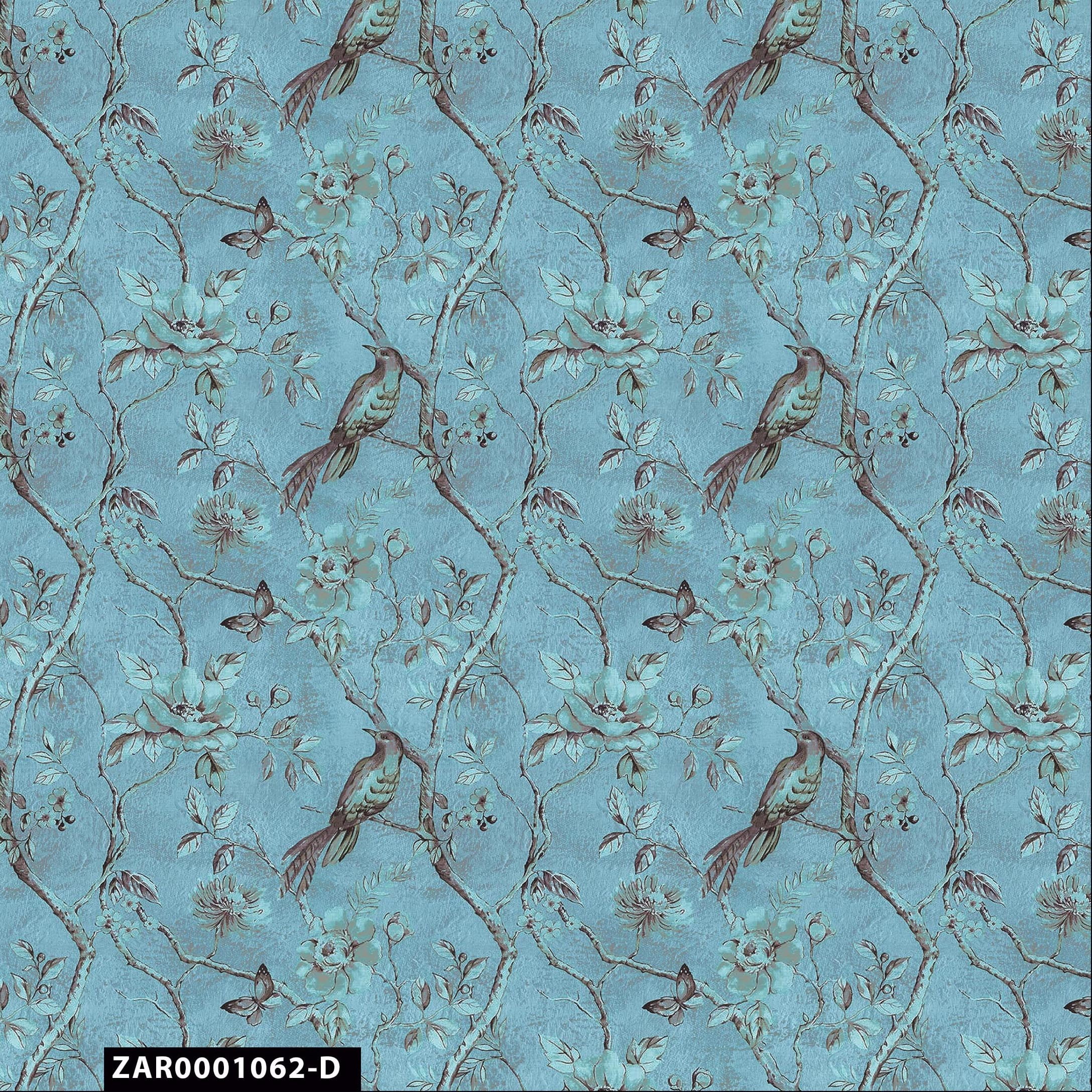 FREE SHIPPING!!! Conversational Flower and Humming bird Design 100%Cotton Quilting Fabric for DIY Projects by the Yard - (Aquatic Blue, Mint and Mocha)