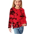 thumbnail image 3 of TFEOQRY Toddler girls pullover Long Sleeve Prints Shirts Cute Crewnecks Tops Dressy Casual Blouses Clothes Red, 3 of 6