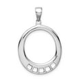 thumbnail image 1 of 925 Sterling Silver Oval Shaped Charm Pendant Carrier Pendant; for Adults and Teens; for Women and Men, 1 of 4