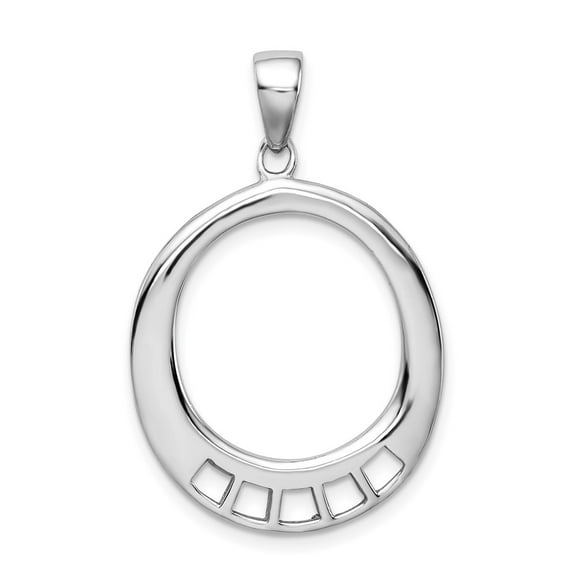 White Sterling Silver Charm Pendant Holder 42 mm 22