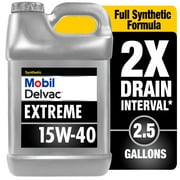 Mobil Delvac Extreme Heavy Duty Full Synthetic Diesel Engine Oil 15W-40, 2.5 Gal