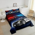 thumbnail image 4 of Police Car Comforter Sets King Size,Policeman Vehicle Bedding Set ,Red Blue Cop Lights Down Comforter Geometric Graphics Duvet Sets Bedroom Decor With 2 Pillow Cases, 4 of 6