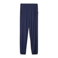 thumbnail image 2 of Dyfzdhu Women Stretchy Plus Size Pants Solid Color Trouser Casual Loose Baggy With Pockets for Yoga Dance Sport Homewear Blue, 2 of 8