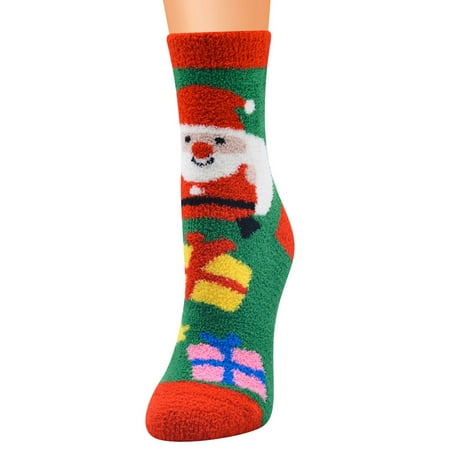 

Socks Clearance Christmas Women Coral Fleece Socks Print Thicker Anti-Slip Floor Socks Carpet So Multicolor Y11