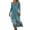 Sky Blue, variant on WTOBBY Women's Timeless Floral Print V-Neck 3/4 Sleeve Beach Dress, Relaxed Fit Midi Sundress with Casual Style for Seaside Activities,Army Green L