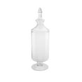 thumbnail image 3 of Northlight 19" Transparent Glass Cylindrical Jar with Finial Topped Lid - Clear, 3 of 3