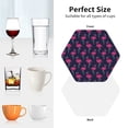 thumbnail image 6 of Pofeuu Cute Flamingo Print Coasters for Drinks, 4Pack PU Leather Coasters, Bar Drink Coasters for Tabletop Protection, Furniture from Damage-Hexagon, 6 of 6
