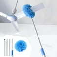 thumbnail image 1 of Mistaha Aluminum Alloy Circular Dusting Brush with Extendable Handle for Ceiling Fan, Electronics, Furniture Cleaning - Yellow/Blue, Lightweight Microfiber Head, 55.12in Length, Washable, Detachable,, 1 of 6