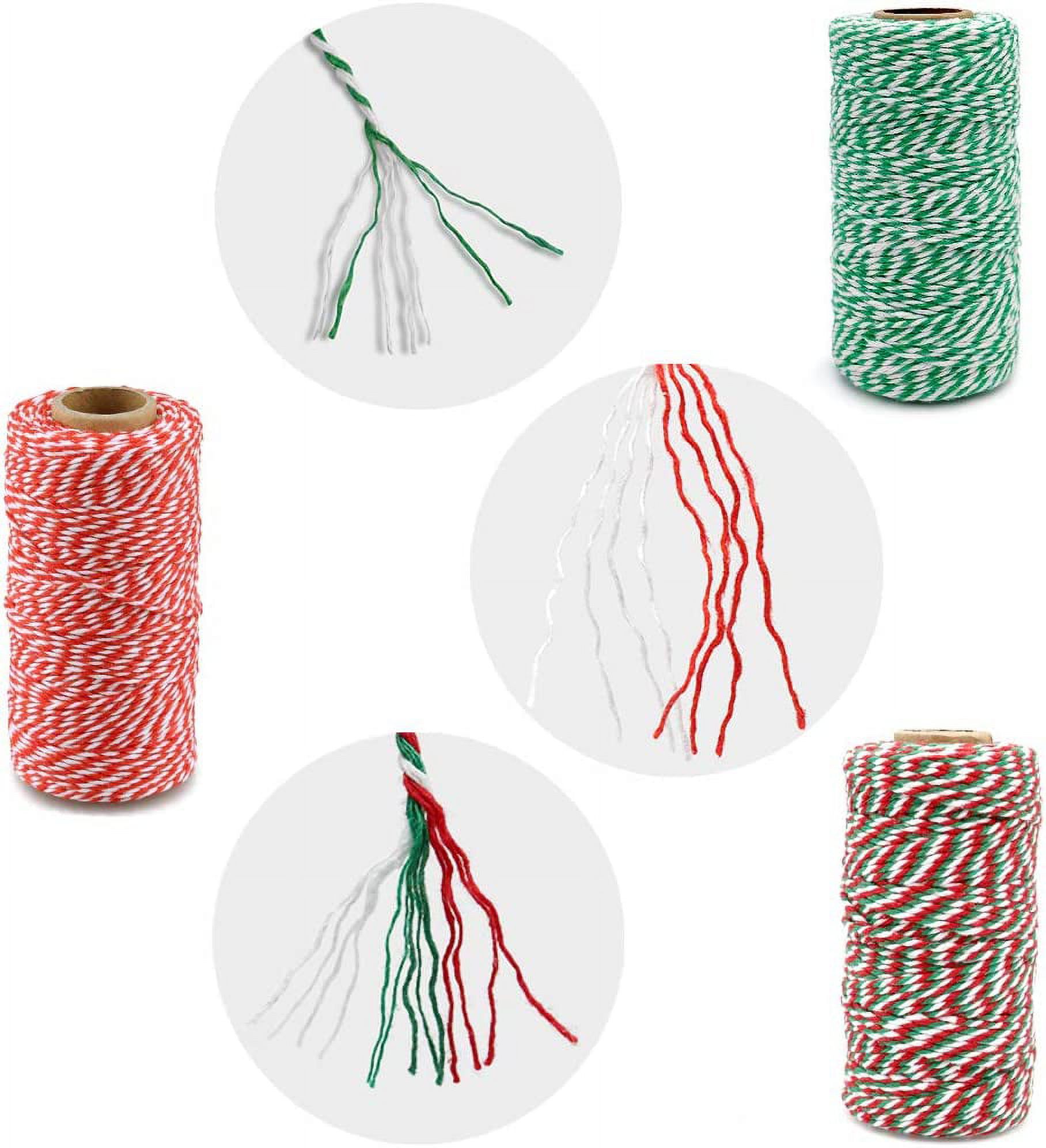 984 Feet Cotton Bakers Twine,Red and White Twine,Christmas String