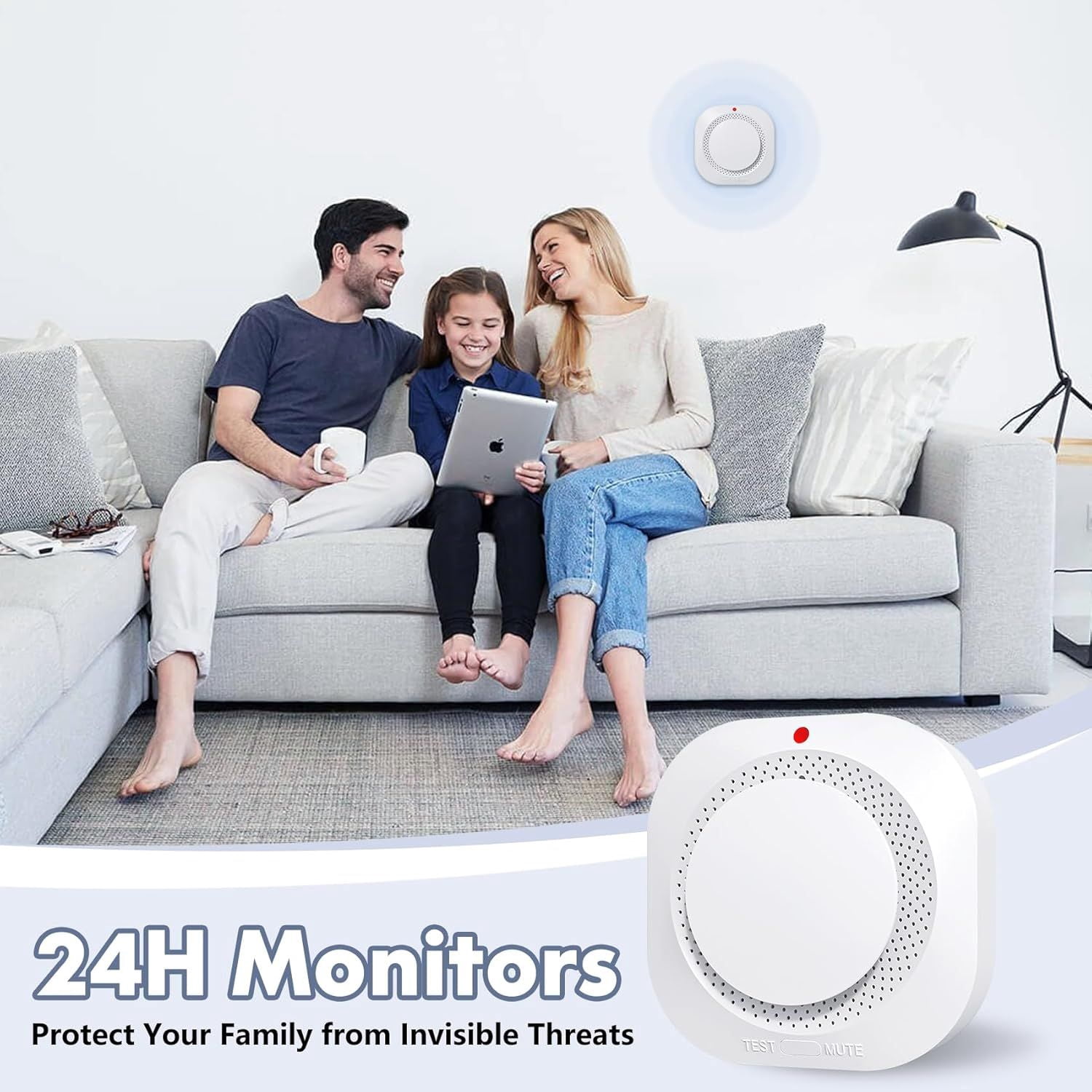4PCS Photoelectric Wireless Smoke Detector Fire Alarm Detector Smart Smoke Alarm