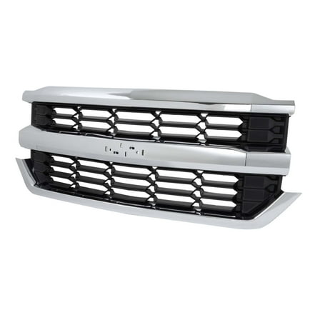 WaiRitoday Compatible with 2016-2018 2017 Chevrolet Silverado 1500 Front Upper Grille Chrome Grill