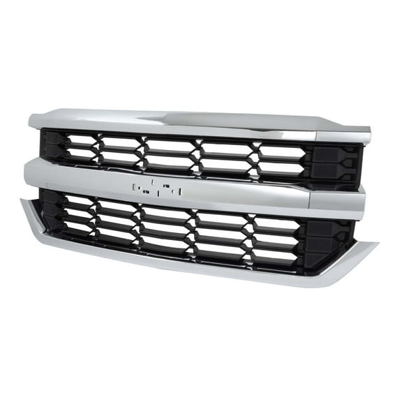 WaiRitoday Compatible with 2016-2018 2017 Chevrolet Silverado 1500 Front Upper Grille Chrome Grill