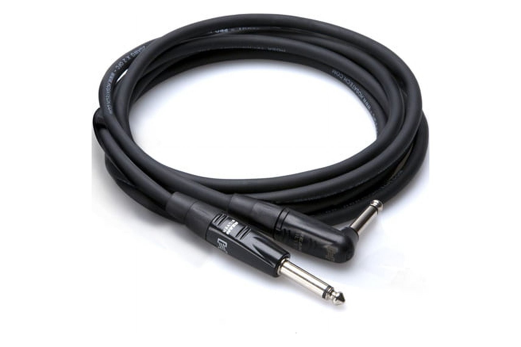 Hosa HGTR-005R REAN Straight to Right-Angle Pro Guitar Cable, 20 AWG Oxygen-Free Copper (OFC) Conductor, 90% OFC Braided Shield, 5 Feet Length