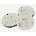 thumbnail image 3 of Inkdotpot Pack Of 50 Happy Birthday Favor Paper Tags Craft Real Gold Foil Hang Tags, 3 of 7