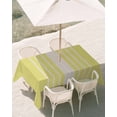 thumbnail image 3 of 60x102 Inch Outdoor Tablecloth with Umbrella Hole Zipper Rectangle Yellow Beige Striped Rectangular Tablecloths Outside Waterproof Modern Farmhouse Retro Lines Patio Table Cover for Picnic Party, 3 of 8