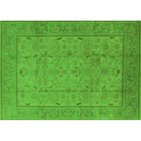 Ahgly Company Indoor Rectangle Oriental Green Industrial Area Rugs, 3' x 5'