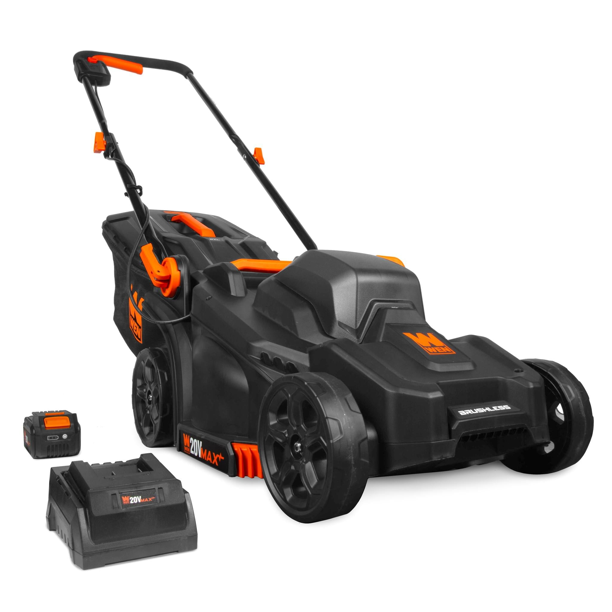 WEN 20V Max Cordless 15-Inch Lawn Mower and String Trimmer Combo Kit with 5Ah Battery and Charger (20VK2MLB)