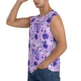 thumbnail image 3 of Bixox Men's Violet Printed Shirt Sleeveless Fitness Tank Top-3X-Large, 3 of 7