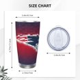 thumbnail image 4 of Taza térmica duradera de acero inoxidable 304 con tapa y pajita con temática del equipo de fútbol Patriots Taza térmica de acero inoxidable de 20 oz Taza para automóvil Adecuada para bebidas frías y, 4 of 8