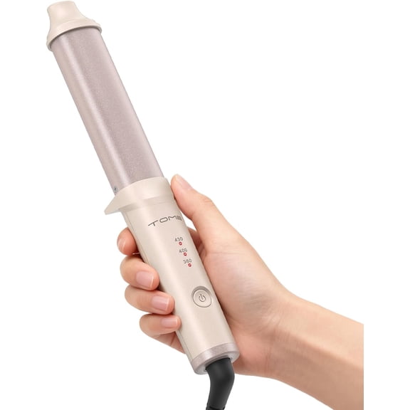 Tome 1.25 inch Ceramic Curling Wand for Short Hair,Oval Curling Iron Wand Adjustable Tempertures Dual Voltage for Travel,Pink
