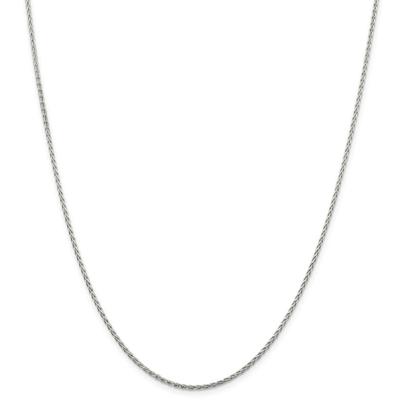 925 Sterling Silver 1.5mm Diamond-cut Spiga Chain; 24 inch; Lobster Clasp; for Adults and Teens; for Women and Men