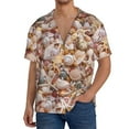 thumbnail image 3 of Daiia Colorful Seashells Men's Linen Shirts Short Sleeve Casual Shirts Button Down Shirt for Men Beach Summer Wedding Shirt-Small, 3 of 7