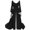 Black, variant on AOOCHASLIY Halloween Costumes for Women Fashion Women Long Sleeve Long Maxi Dress Cosplay Retro Dress