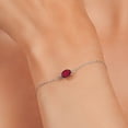 thumbnail image 4 of Gem Stone King 925 Sterling Silver Ruby Red Mystic Topaz Solitaire Bracelet for Women (0.80 Cttw, Oval Cut 7x5mm), 4 of 6