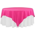 thumbnail image 1 of 1 Pc, Economy Polyester Table Overlay Topper/Tablecloth 90"X90" Square - Fuchsia For Occasional Use, One-Time Events, Or Casual Affairs, 1 of 1