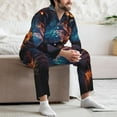 thumbnail image 7 of Salouo Forest Cool Lion Print Button-Front Long Sleeve Pajama Set for Men, Soft 2Pjs Men's Long Sleeve Sleepwear-Medium, 7 of 7