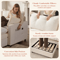 thumbnail image 4 of OLINOA 108" Modular Sectional Sofa with Double Ottomans, Ultra-Soft Chenille U-Shaped Sectional Couch, Deep Seat Convertible Sofa Bed with Side Pockets & Extra Pillows for Living Room, Off White, 4 of 9